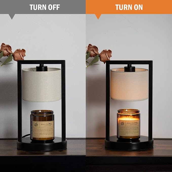 Candle Warmer Lamp with Timer, Electric Candle Warmer for Jar Candles, Dimmable Warming Light with 2 Bulbs, House Warming Gifts Bedroom Home Living Room Decor, Gifts for Mom (White)