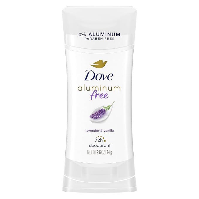 Dove 0% Aluminum Deodorant Stick Non irritating for Underarm Care Lavender and Vanilla Kindest Aluminum free 2.6 oz