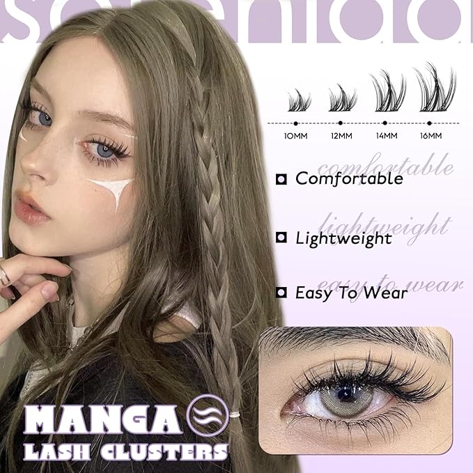 Natural Lash Clusters Manga Lash Clusters 8-16mm Cluster Eyelash Extensions Eyelash Extension Individual Lash Wispy Eyelashes Clusters