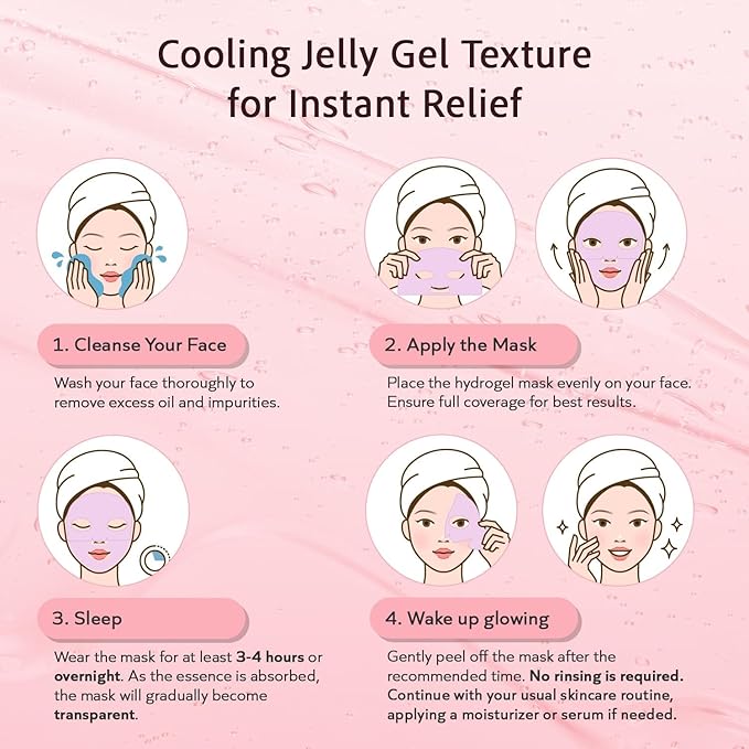 Snoova PDRN Pink Collagen Gel Mask | Overnight Hydrating & Firming Jelly Mask for Glass Glow Skin | Salmon DNA PDRN, Niacinamide & Collagen | Cooling, Brightening Skincare | 28g, 4 Pack
