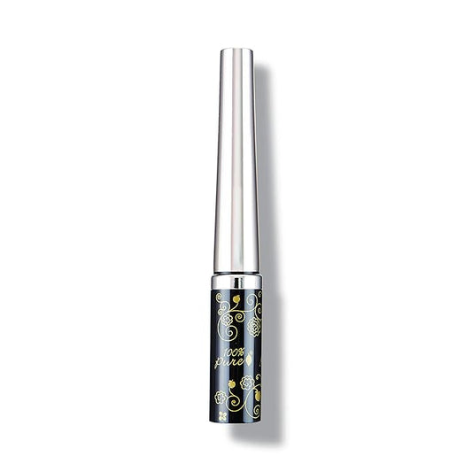 100% PURE Long Last Liquid Eye Liner - Natural, Water-Resistant & Smudge-Proof Easy to Apply Vegan Eye Makeup for All Skin Types - Fruit Pigmented Color Black Tea (Dark Black) - 0.23 Fl oz