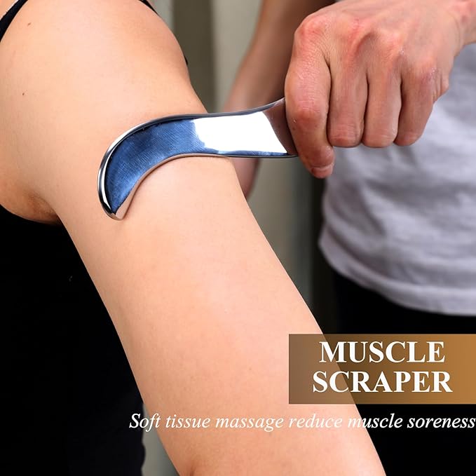 FeelFree Sport 4 in 1 Gua Sha Massage Scraping Tool Set-Muscle Scraper Tools for Soft Tissue Mobilization,Physical Therapy for Back, Legs, Arms