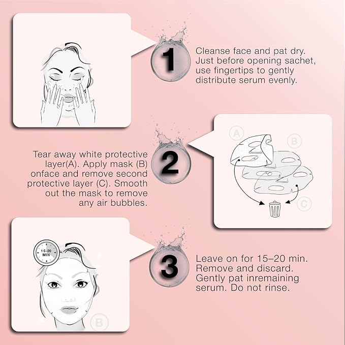 STARSKIN Close-Up 4x40g, Coconut Bio-Cellulose Firming Face Mask for all Skin Types, Face Lifting Korean Skincare Mask, Skin Elasticity Improvement and Rejuvenating Effect, K Beauty Skincare