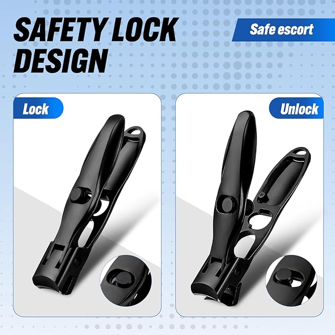 German Nail Clippers, Premium Stainless Steel Wide Jaw Anti Splash Design,Ultra Sharp Heavy Duty Clippers with Ergonomic Lever,Perfect for Men,Women, and Seniors(4 Pack)