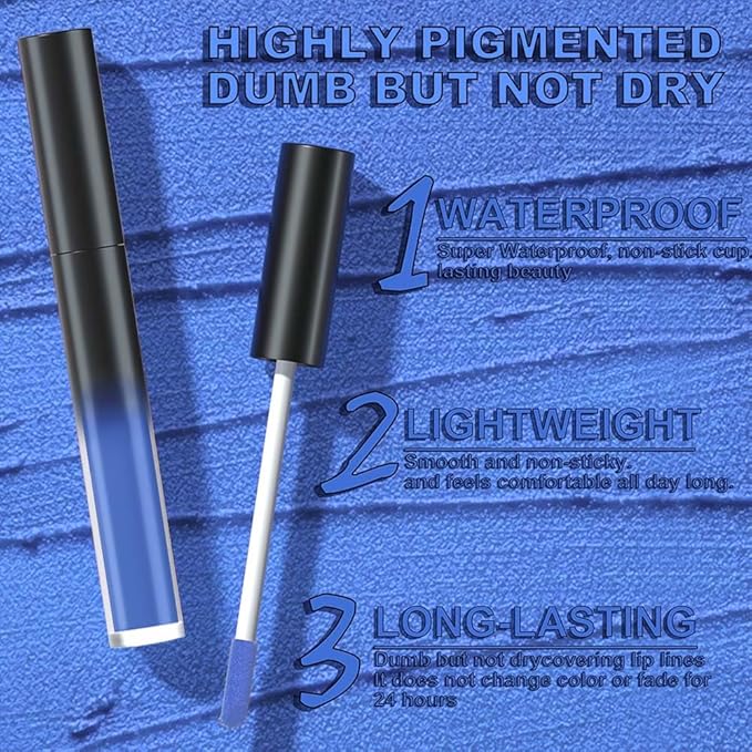 AMY'S DIARY Matte Plum Liquid Lipstick 5Pcs Sets,24-hour Lipstick Light Deep blue green Plum Lip Stain 24 Smudge Waterproof for Women (Set03)