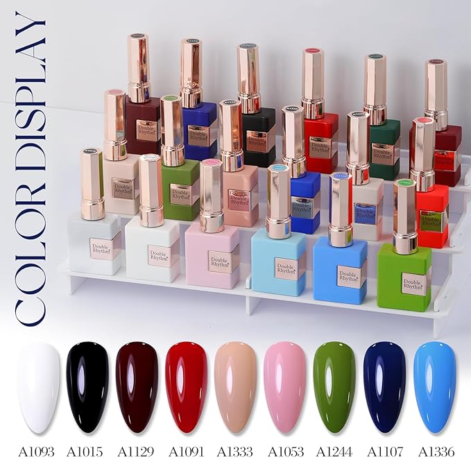 Double Rhythm 15ML Gel Nail Polish Pure Sheer Same Color Same Bottle Soak Off Gel Polish Art Manicure Salon DIY at Home for Women (Dark Green-A1287)