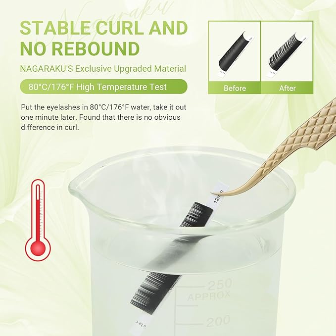 NAGARAKU Individual Eyelash Extensions, Luxury Collected Classic Single Lashes Upgraded 3rd Generation Soft Natural Beauty Salon Professional Lash Supplies 16 Rows Matte Black -0.05 C Curl 7mm