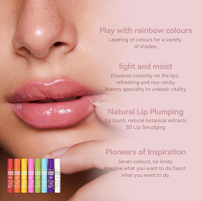 8PCS Tinted Lip Balm with Vaseline, Balm,