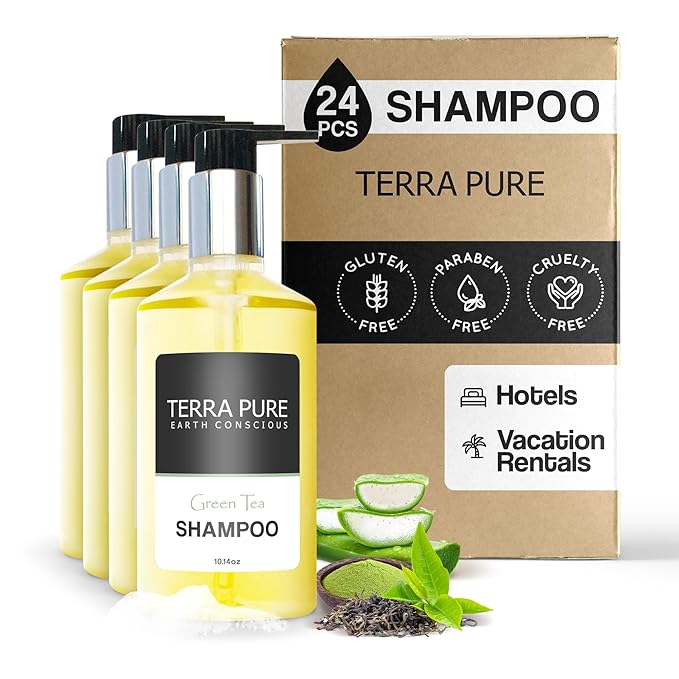 Terra Pure Green Tea Shampoo, 10.14 oz. With Organic Honey And Aloe Vera (Case of 24)