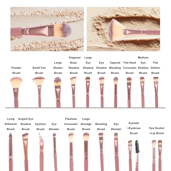 atrccs 48pcs Pink Makeup Brush Set, Professional & Beginner-friendly Premium Synthetic Makeup Brushes Kit, Multi-functional Makeup Brushes Tool Set for Foundation Powder Concealers Eye Shadows Blush