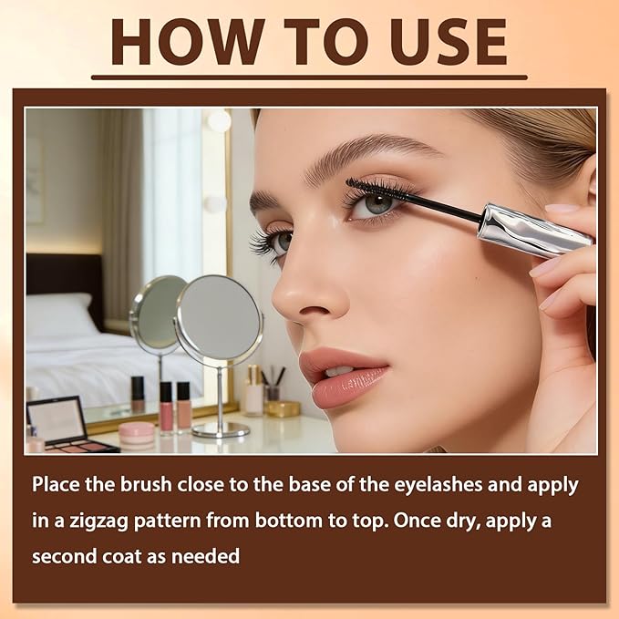 2PCS Steel Tube Eyelash Primer, Tubing Mascara, Waterproof Metal Wand Mascara, Natural and Non-smudged, Flake-Free, Clump-Free Quick-Drying for Women