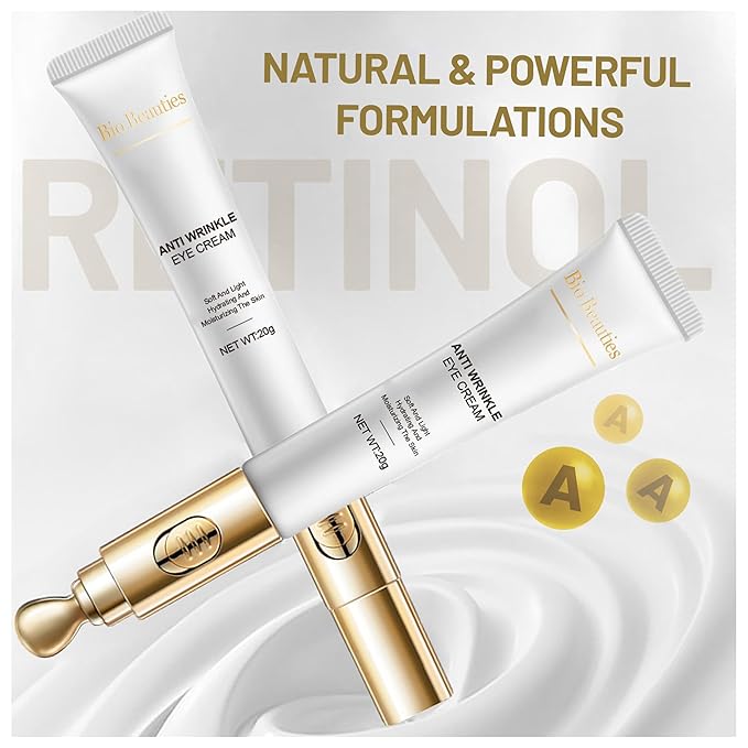 Bio Beauties Electric Massage Eye Cream Depuffing Hydration for Dark Circles & Tired Eyes, Soothing Anti-Aging Treatment for Fine Lines, Firming Eye Skincare