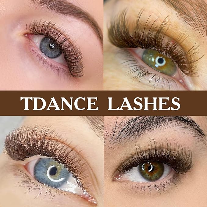 TDANCE Dark Brown Lash Extensions Colored Lash Extensions Classic Lash Extension 0.07mm C/D Curl Premium Silk Individual Lashes Salon Use (Dark Brown,C-0.07,8-15mm)