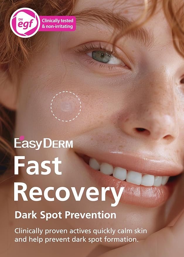 Easyderm Real Calming Patch Pimple Patches, Niacinamide, Hyaluronic Acid, EGF, K-Beauty Skincare | 6 Patches per Pack, 4 Packs (24 Total) Micro Point length : 285μm