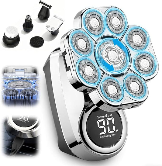Electric Razor for Men, 9.0 Shaver - IPX7 Waterproof Wet Dry Razor, Rechargeable Cordless with Smart Screen Display, Magnetic Detachable Blades (Luxury Version)