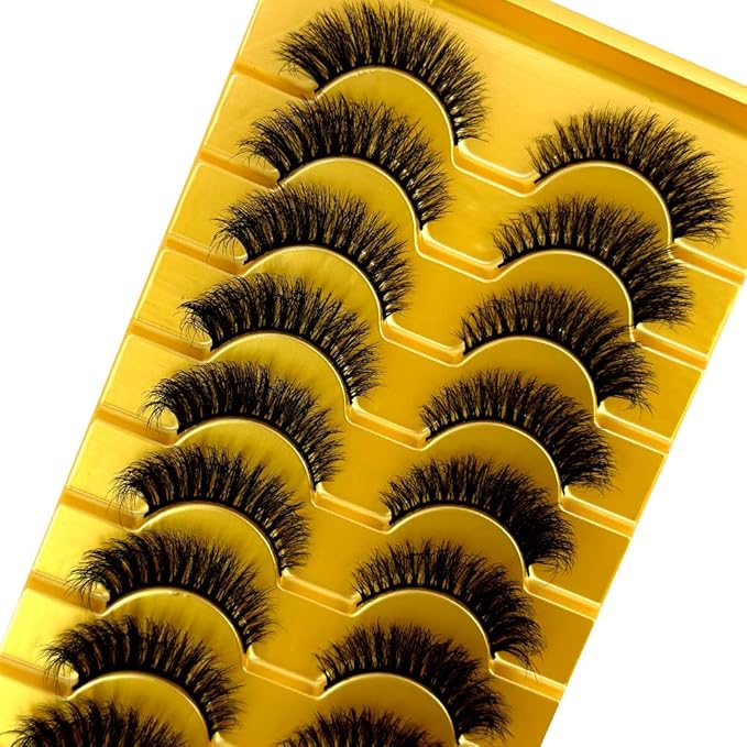 HBZGTLAD Soft Mink Eyelashes 3D Curl Winged End Eye Elongated Fake Lashes Thick Handmade Natural False Eyelash Messy Cross Lash Wholesale (XT18)