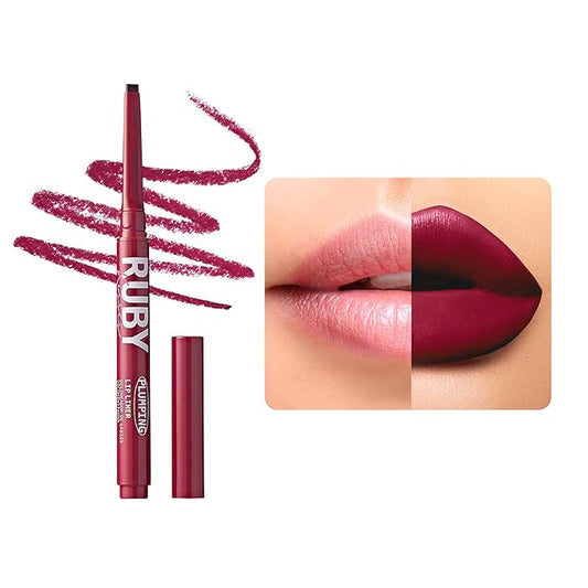 Ruby Kisses Plumping Effect Lip Liner, Semi Matte, Smudge Proof, High Pigment, Medium to Full Coverage Makeup, Precise Tip, Bold Color Lip Plumper