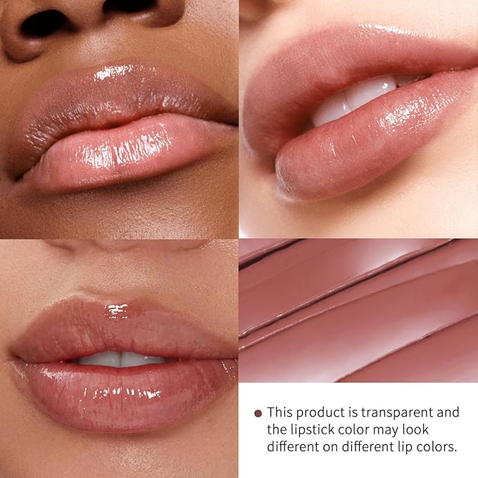 BAISEN DIARY 2PCS Honey Lipstick Tinted Lip Balm - Sheer Hydrating Lipstick for All Skin Tones - Moisturizing Lip Color, Nourishing Lip Balm with a Hint of Natural Black Cherry Tint (Black & Nude)