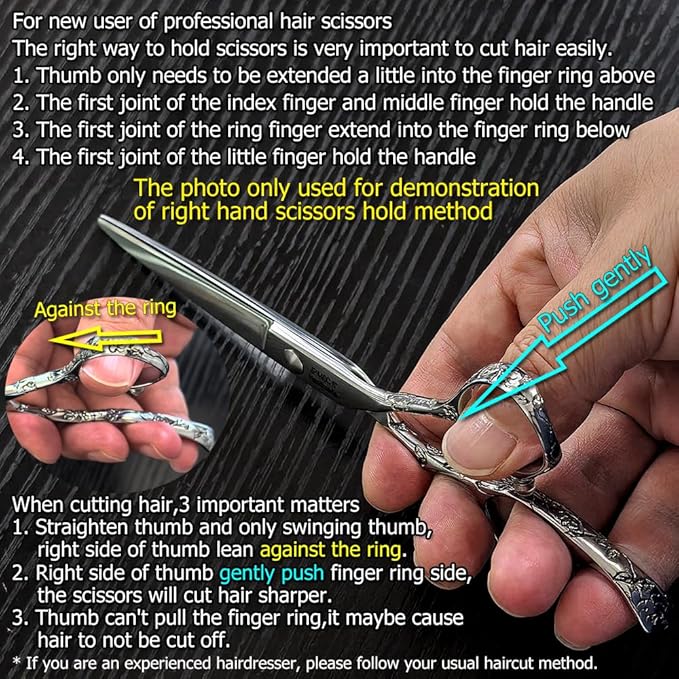 Hair Cutting Scissors 5.5 Inch Professional Haircut Hair Shears Sharp Barber Scissors 440C Hairdresser Barber Shears Rose handle KINSARO for Hairdresser Barbershop or Home Use