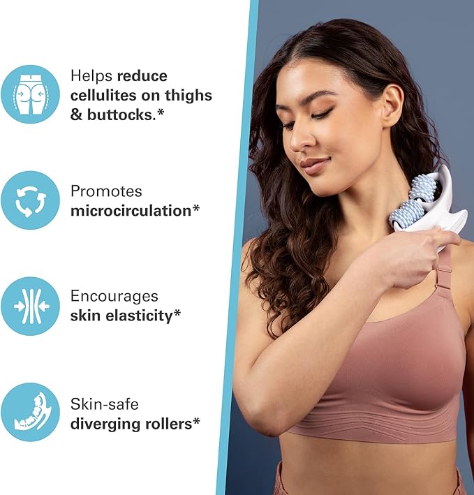 Anti Cellulite Roller & Lymphatic Drainage Massager | Fascia Blaster for Contoured & Smoother Skin | Tool for Sore Arms, Legs, Stomach & Buttocks by M3 – Multicolor