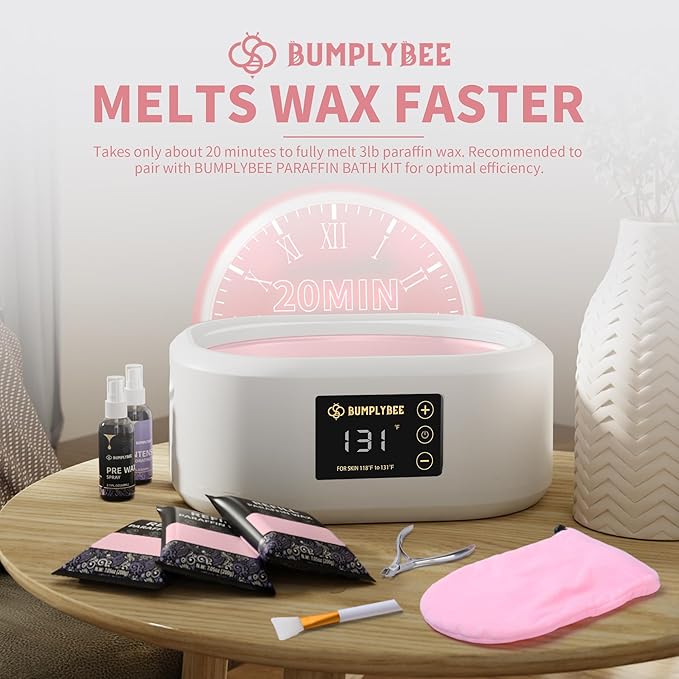 Paraffin Wax Kit - 10 Packs Peach Scent Paraffin Wax Refills with Silicone Brush, Skin Moisturizing, Non-Greasy, Easy-Peeling