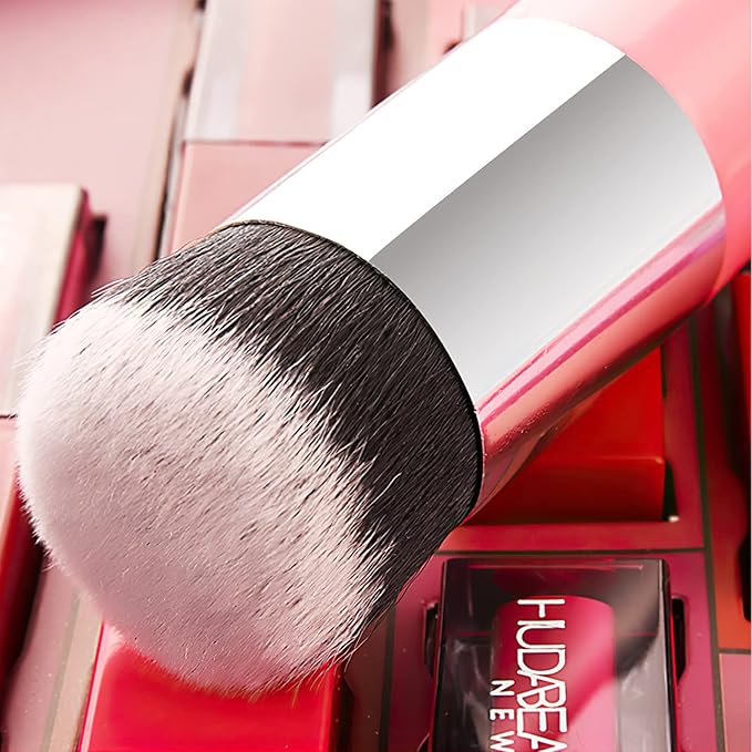 Makeup Brushes, Foundation Powder Makeup Brush Professional Makeup Brush Liquid Blending Mineral Powder Buffing Stippling Makeup Tools (Pink&White)