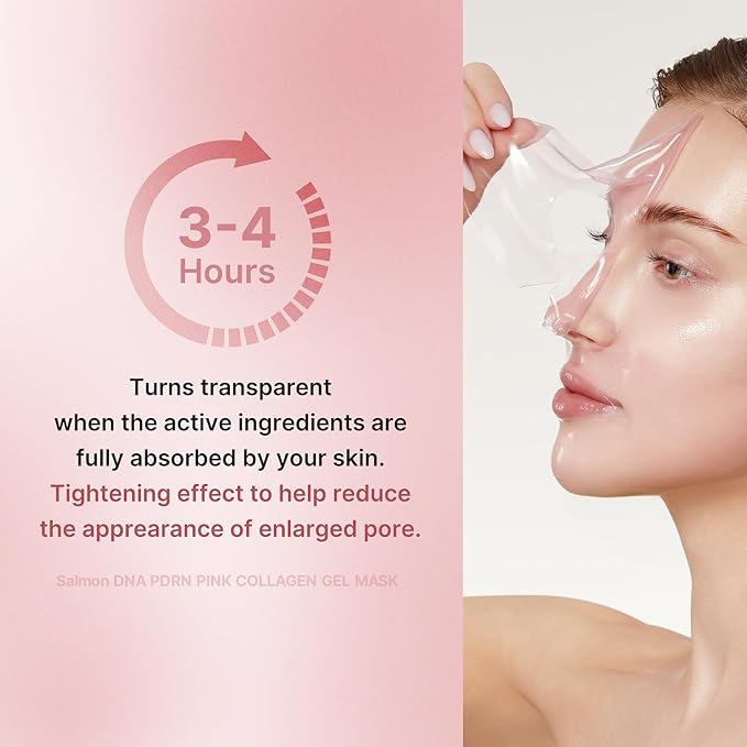 medicube Salmon DNA PDRN pink collagen jelly gel mask | overnight face mask for glass glow skin- elasticity, hydrating, firming and moisturizing | korean skincare, 28g, 4ea