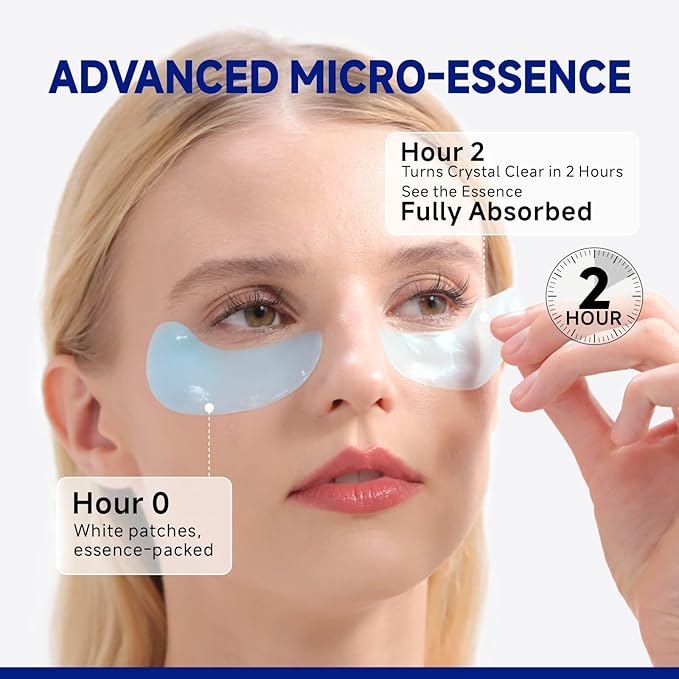 Dr Vincent Peptide Cooling Under Eye Patches, Soothing Eye Patches Instant Reduces Dark Circles and Puffiness, Calming Under Eye Mask with Glacial Water for Bags Treatment, 24 Pairs