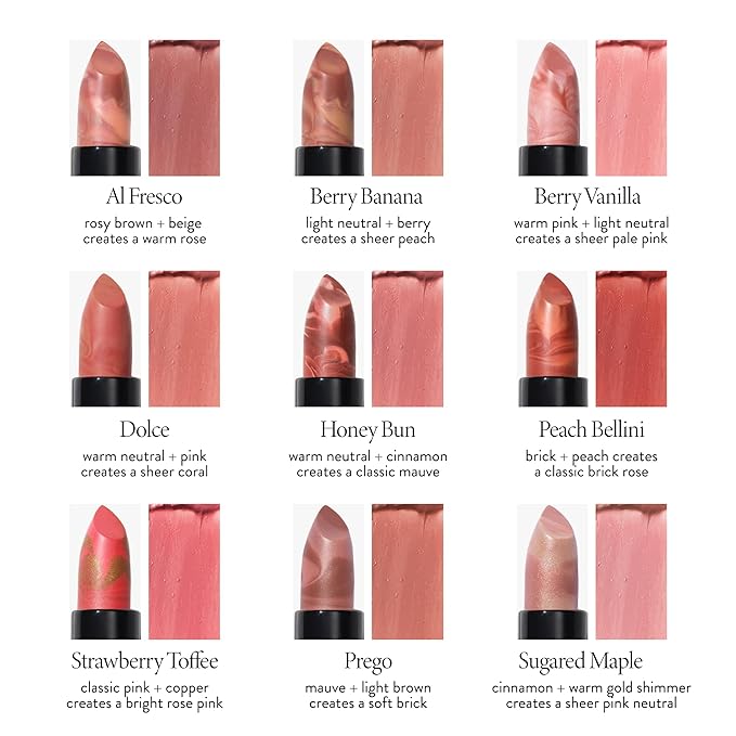 LAURA GELLER NEW YORK Italian Marble Sheer Lipstick - Berry Banana - Hydrating & Lightweight - Vitamin E & Caster Seed Oil - Cream Finish