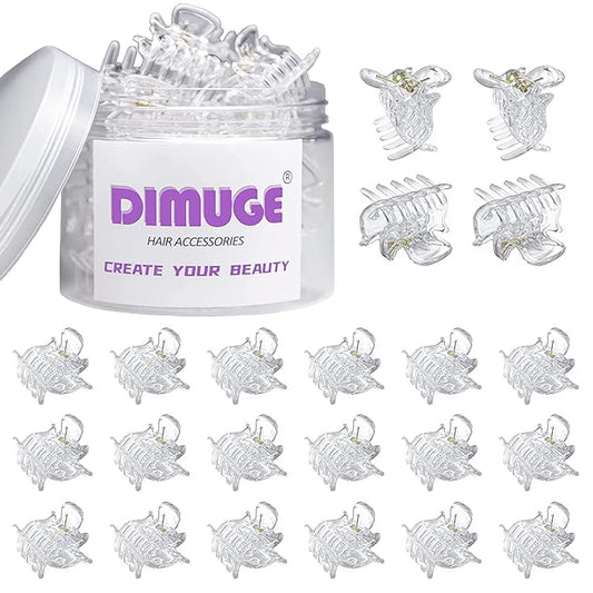22 Pcs Little Hair Clips Clear Plastic Hair Claw Clips for Girls and Women Hair, 1 inch Small Hair Clips for Teens and Adult Design Hairstyles.