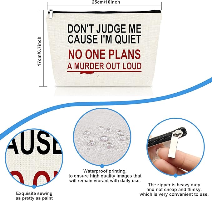 True Crime Gifts Makeup Bag For Women Christmas Gift Cosmetic Bag True Crime Fan Gift True Crime Podcast Lovers Gifts Horror Quotes Gift True Crime Lovers Gift Funny Serial Killer Gift Travel Pouch