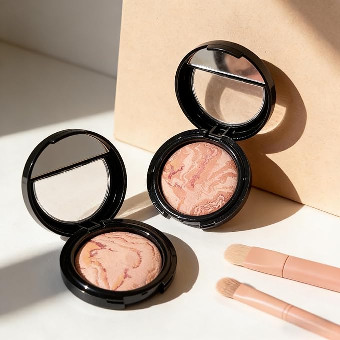 K'APEINE Baked Powder Foundation, Oil Control Correcting Foundation Matte Natural Finish Smooth Lightweight Setting Powder Palette Brighten Color Correcting Powder Foundation for Women-02#