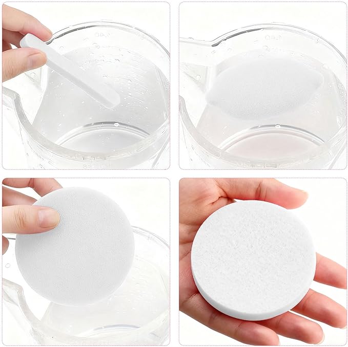 Akariyo 120 PCS-Compressed Facial Sponges,100% Natural Cellulose Face Sponge, Professional Cosmetic Spa Sponges for Daily Facial Cleansing,Exfoliating,Makeup Removal,Travel Skincare Essentials (White)