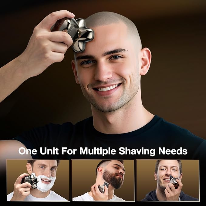 5D Head Shavers for Bald Men - 6 in 1 kensen Upgraded Magnetic Head Body Shaver for Mens, Christmas Gift Wet/Dry Bald Head Shavers for Men IPX6 Waterproof LED Display USB-C Charge Head Razors for Bald