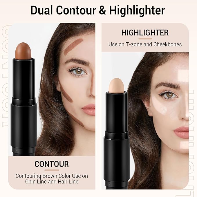 Cream Contour Stick Bronzer Highlighter Face Shaping & Lasting Waterproof
