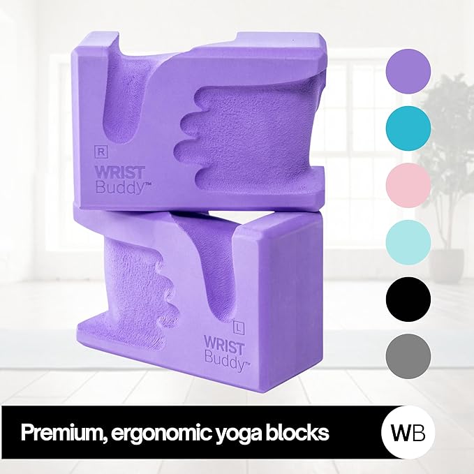 WRISTBuddy® Yoga Blocks 2-Pack (Left + Right) — Ergonomic, Hand-Shaped EVA Blocks for Wrist Relief & Better Grip | Doctor-Designed Support for Yoga, Pilates, Handstands, Push-Ups & Rehab
