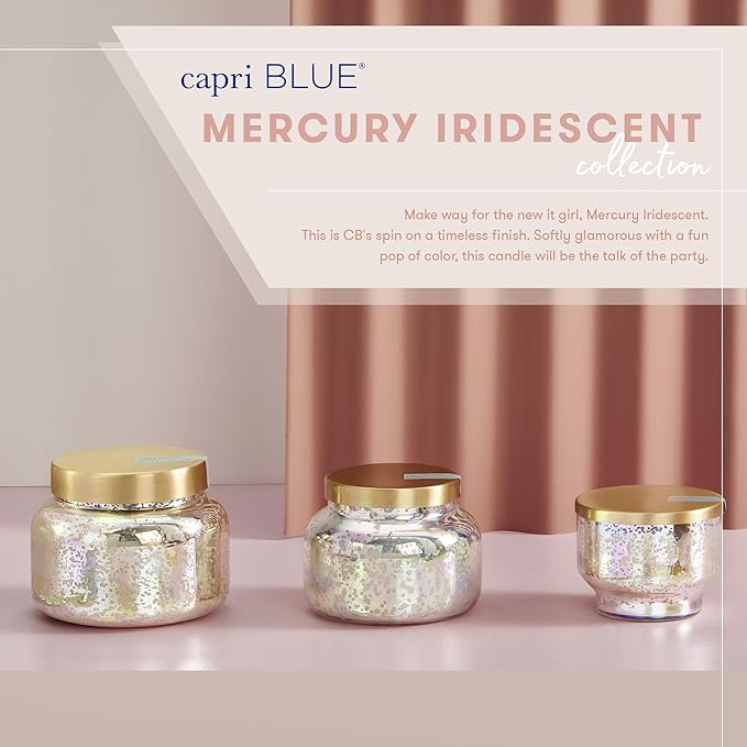 Capri Blue Mercury Iridescent Scented Candles for Home - Long Lasting Decorative Jar Luxury Candles - Gifts for Women & Men - Soy Wax Blend - (Havana Vanilla, 28 oz)