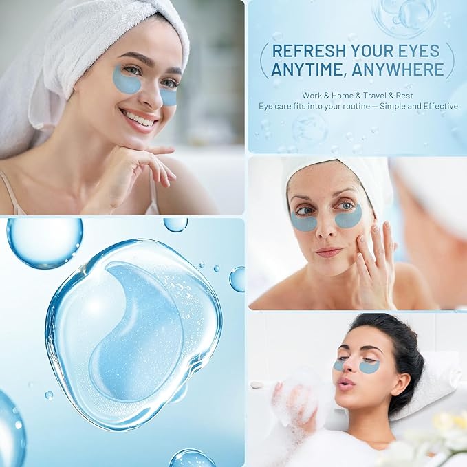 YOYORY Under Eye Patches Masks - Reduce Puffy Eyes, Dark Circles,Undereye Bags, Wrinkles,Infused Peptide Collagen and Hyaluronic Acid,Vegan Cruelty-Free Self Care
