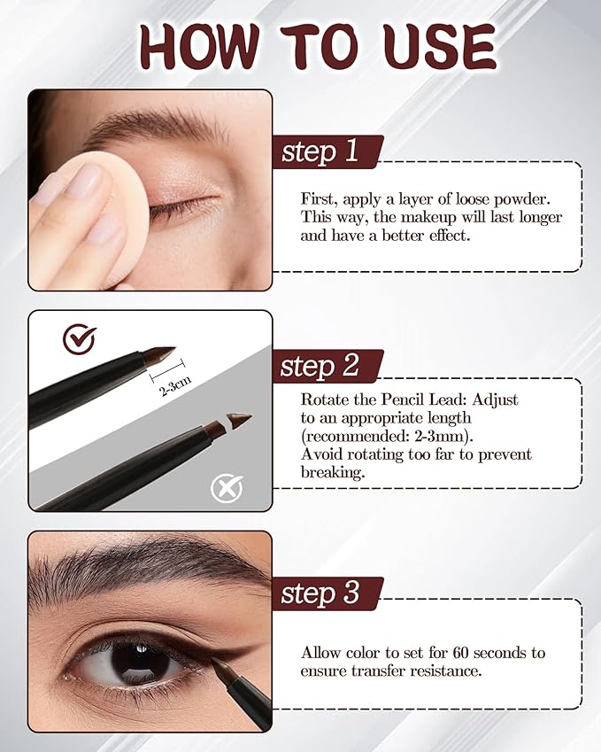 12 Pcs Brown Eyeliner Pencil Set, Matte Waterproof Gel Eye Liner Pencils, Long-Lasting Sweatproof Smudge Proof Waterline Gel Eyeliner, Retractable Eye Makeup Pen for Women, Soft Smooth Cream Texture