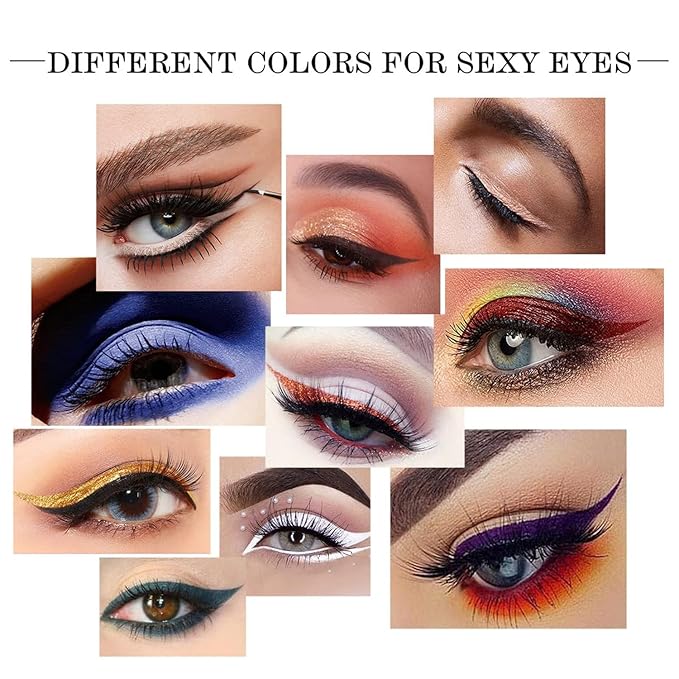 MAEPEOR Gel Eyeliner 10 Colors Smooth Cream Matte Eyeliner Gel Longlasting Waterproof and Smudgeproof High Pigment Eyeliner with Brush (10 Purple)