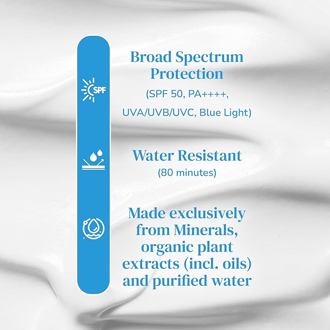 Koobarra Mineral Face Sunscreen SPF 50, Tinted Aussie Zinc Oxide Sunblock with Hydrating Hyaluronic Acid, Reef Safe, Natural, Vegan, Australian Made, Great for Sensative Skin, Unscented, 100g 3.4oz