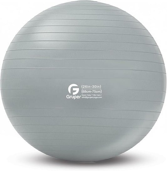 Gruper Yoga and Pilates Ball,4 Sizes Gym Ball for Fitness, Yoga, Workout, Pregnancy and Physical Therapy,Quick Pump Included,Great as Yoga Ball Chair for Office or Home Gym Equipment