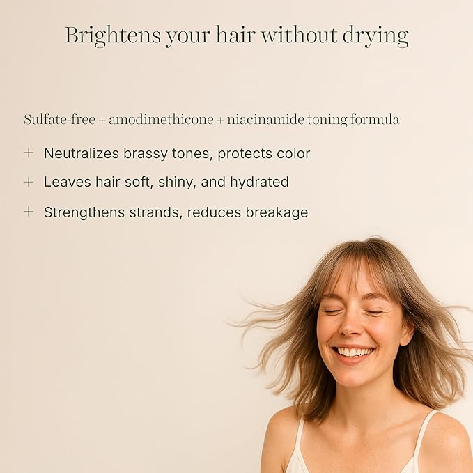 GOOD&ALL Purple Shampoo - Reduce Yellow Tones for Blonde, Silver, Highlighted Hair - Sulfate, Paraben, Fragrance-Free & Vegan - 13.5 fl oz