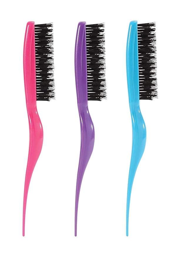 Cricket Amped Up Teasing Hair Brush - Adds Major Volume and Shine, Heat Resistant, Ideal for Slick Back, Updos, and Detangling All Hair Types, with Ergonomic Handle and Sectioning Tip, Purple