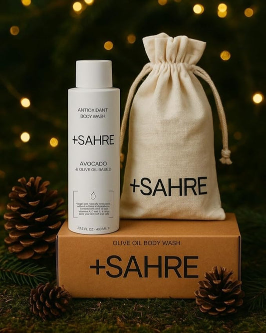 +SAHRE Natural Body Wash – Olive Oil & Avocado | Antioxidant-Rich | Vegan, Paraben-Free | 13.5 fl oz
