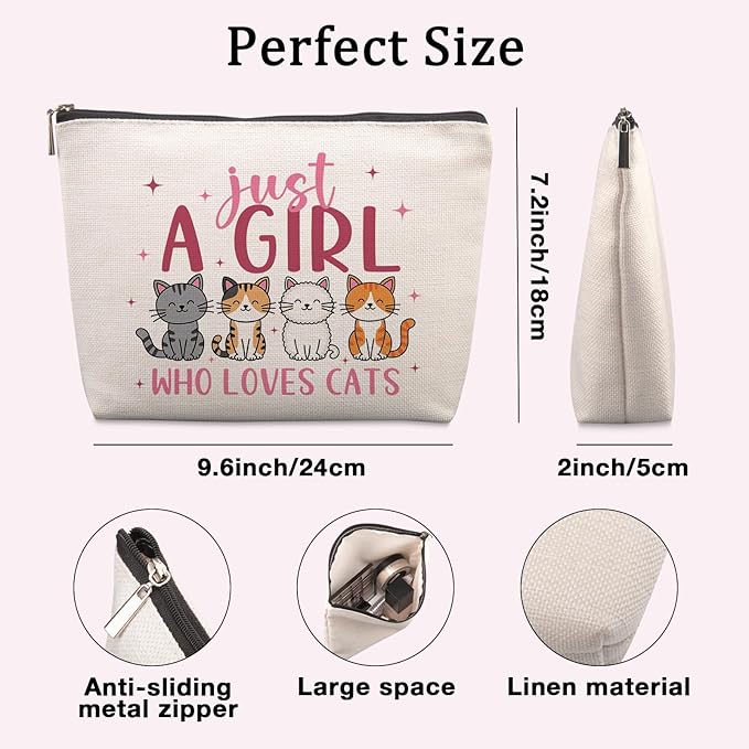 Lcoanriut Cat Makeup Bag Cute Cats Themed Gifts for Cat Lovers Women Girls Funny Birthday Friendship Christmas Gifts Cute Cats Pencil Case Zipper Pouch for Women Best Friends Mom Sister Bestie