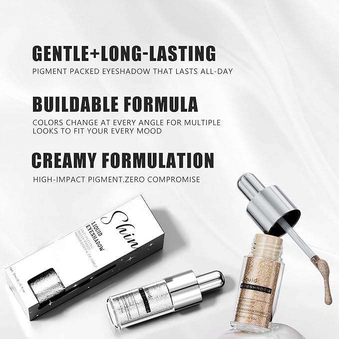 Faded Rose Shimmer Liquid Eyeshadow, Longwear Waterproof Lightweight Eye Shadow Cream, Buildable Blendable Eye Makeup, Vegan Cruelty-Free Paraben-Free for Older Women Stage makeup 07#
