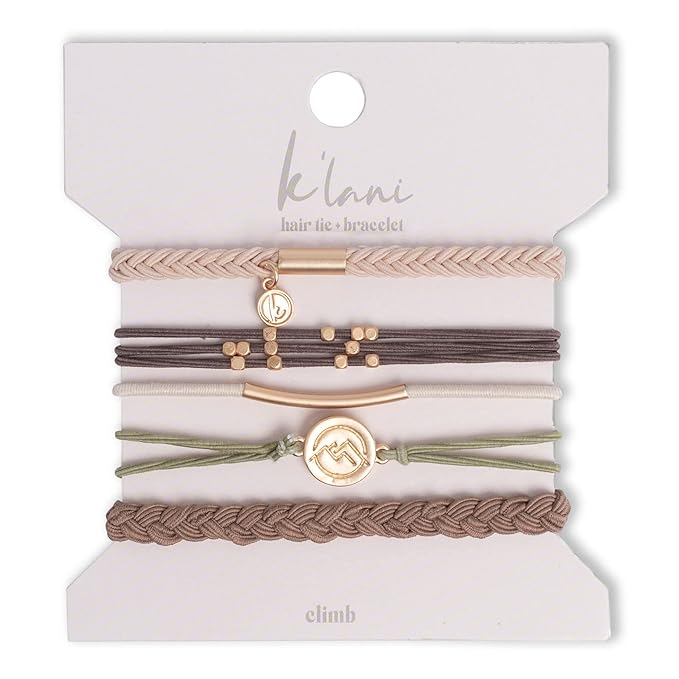 K'lani Hair Tie Bracelets for Women - Elastic Hair Bands That Double as Stylish Jewelry - Climb - Medium