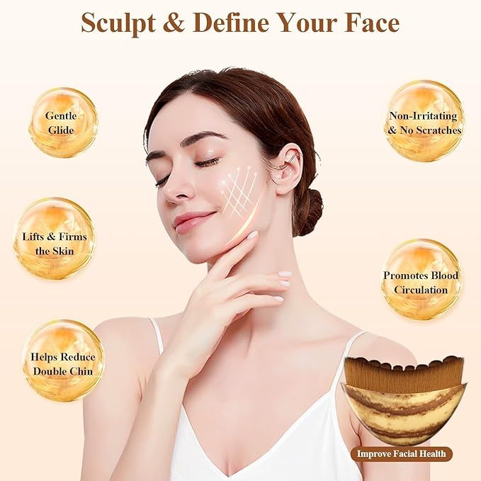 Lymphatic Contour Face Brush, Lymphatic Drainage Massager for Chin & Neck, Sculpting & Lifting Facial Massage Tool, Reduces Puffiness & Restores Definition, Soft Bristles for All Skin Types 2 Pack