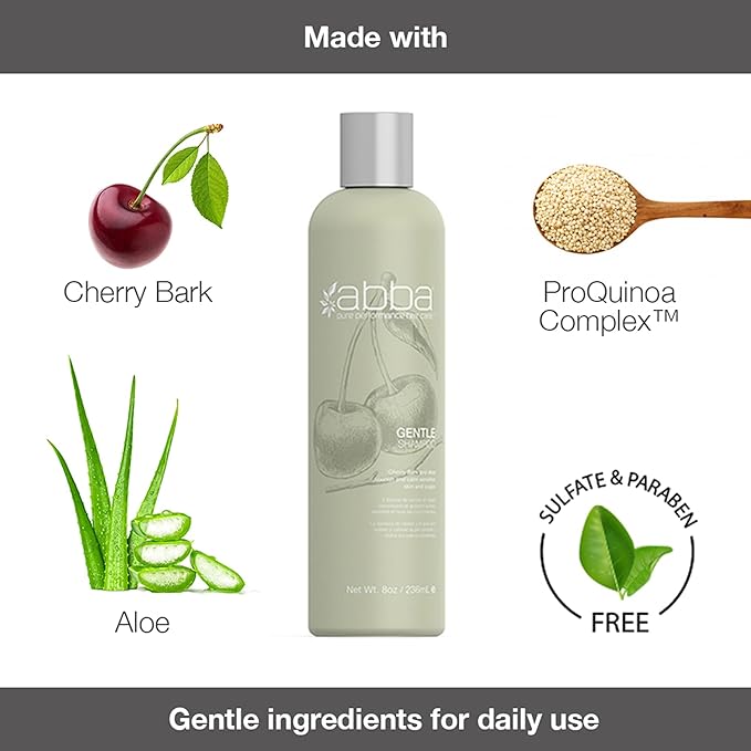 ABBA - Pure Gentle Shampoo & Conditioner Soothing & Nourishing Value Duo Set – Cherry Bark & Aloe, 32 fl oz Each